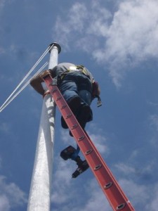 Painting Flag Poles in San Francisco