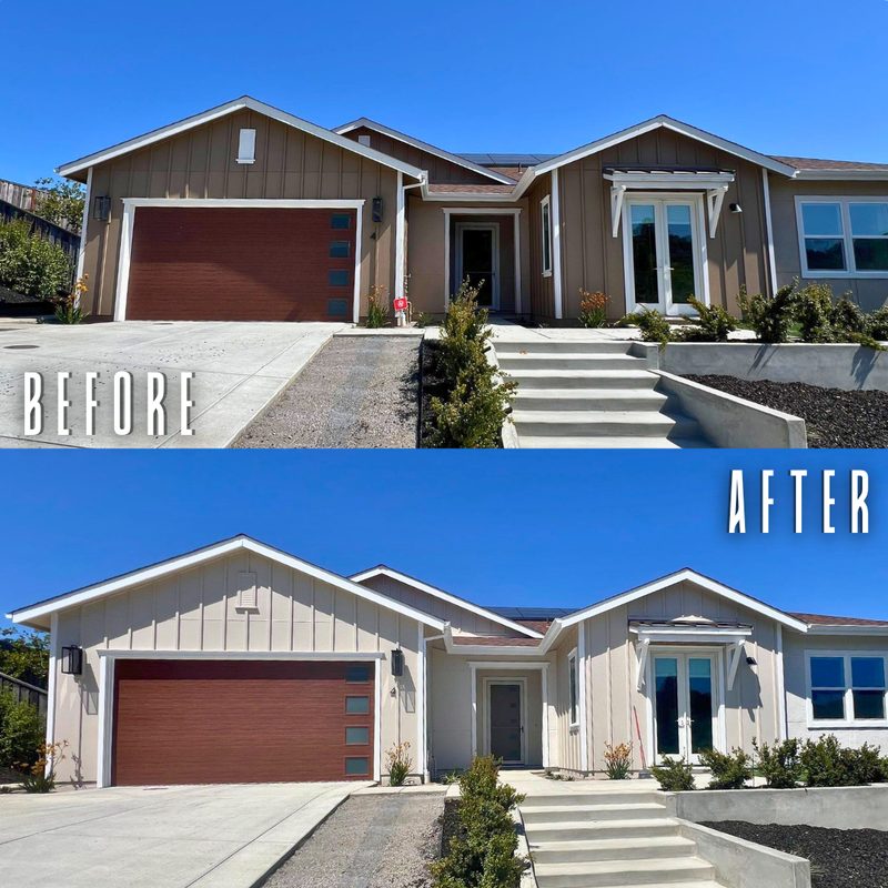 Marin County home exterior repaint before and after at 4 Misty Rd — McCarthy Painting