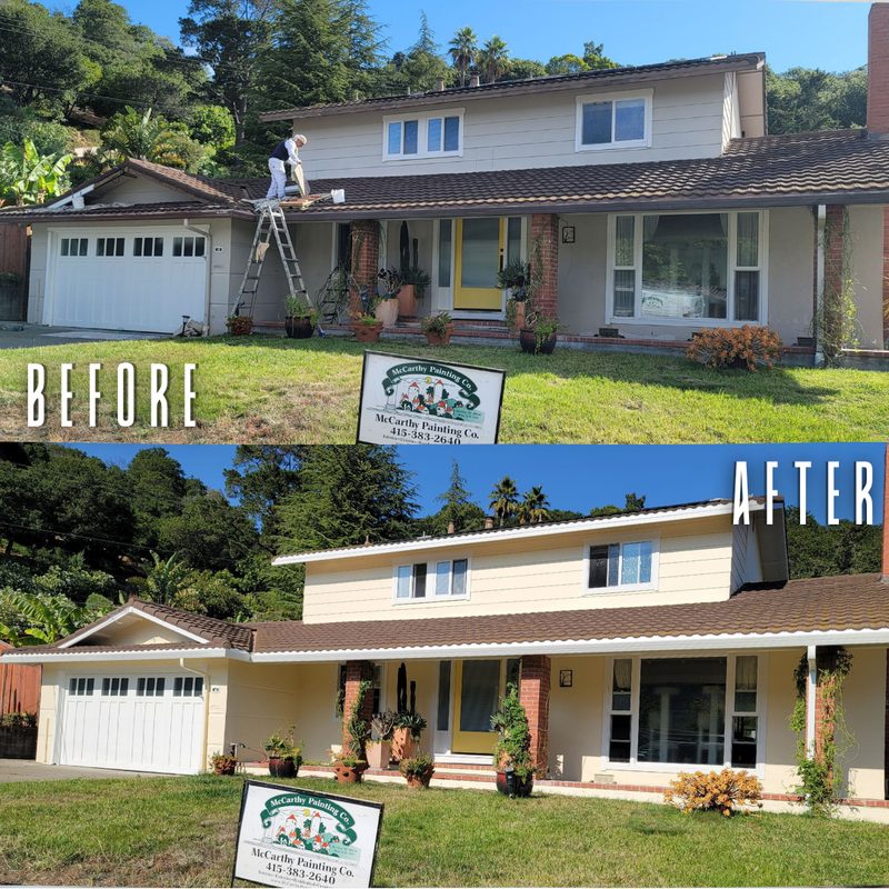 Marin County painting transformation before and after at 51 Driftwood Ct — McCarthy Painting
