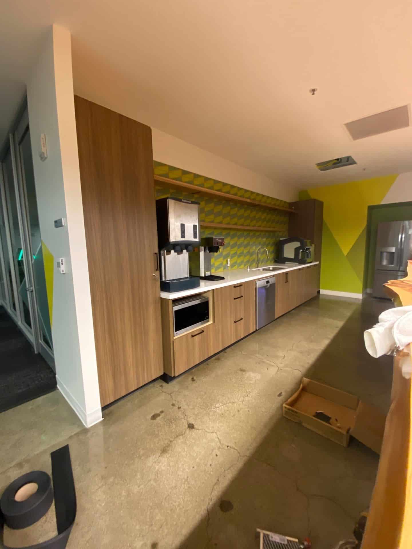 Kitchen cabinet refinishing and built-in painting by McCarthy Painting