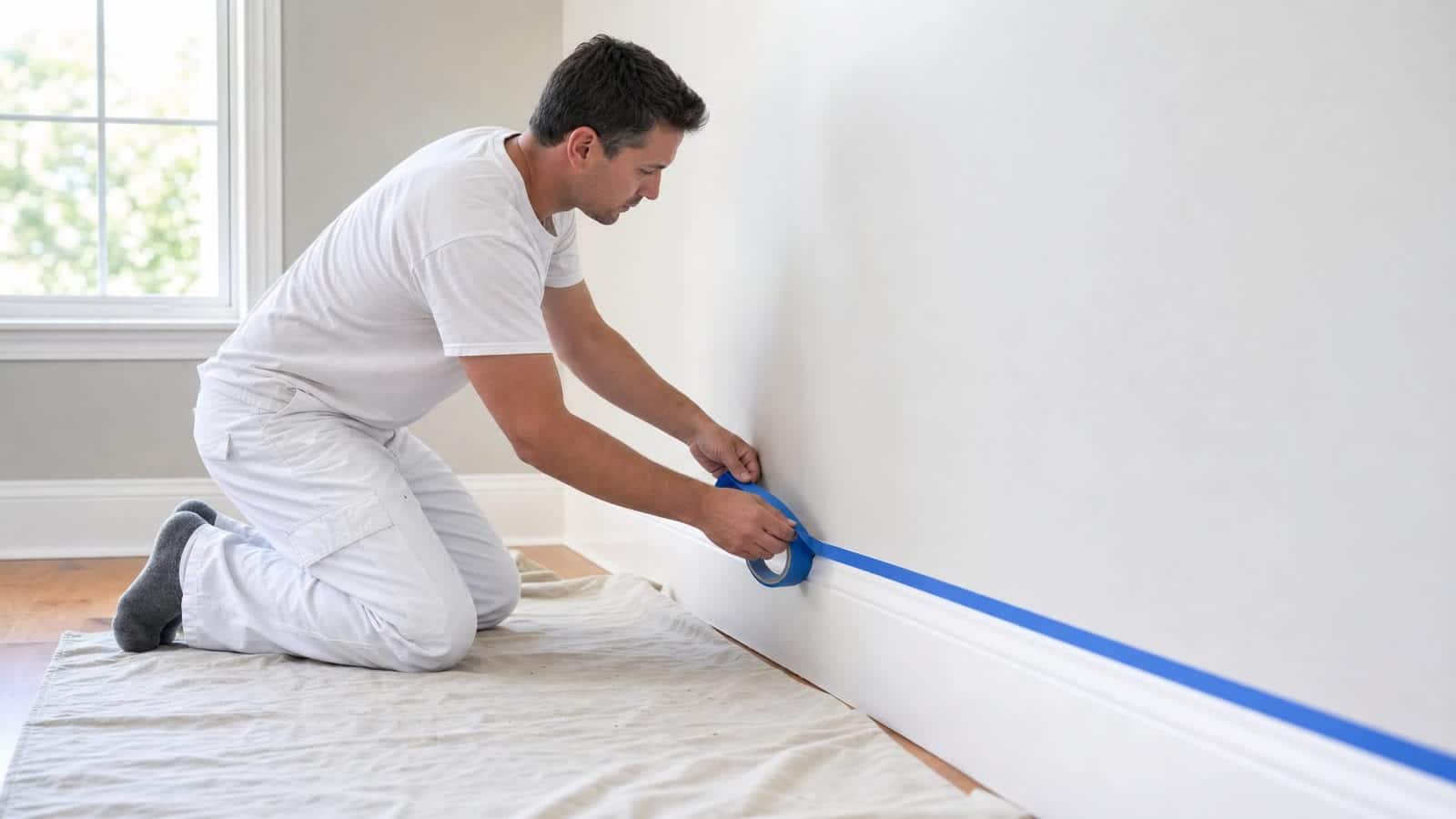 Interior prep work before painting by McCarthy Painting