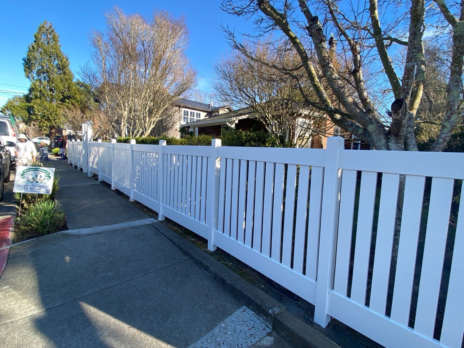 Residential fence painting at 69 Nelson Ave in Mill Valley by McCarthy Painting